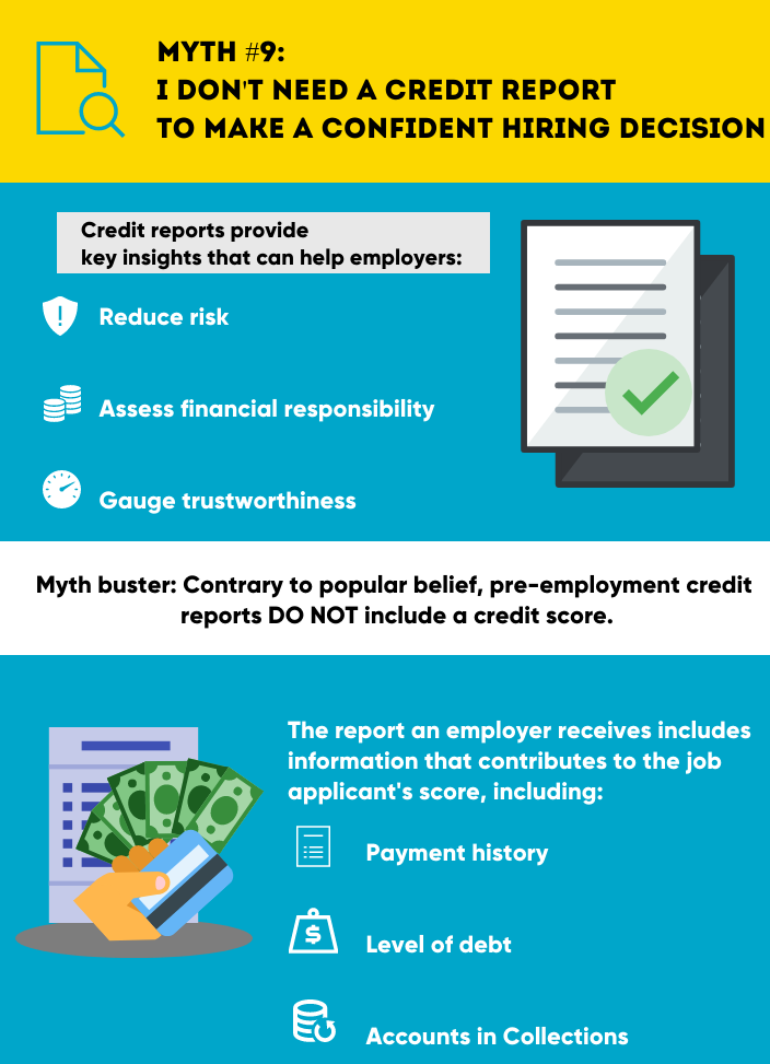 Myth 9 – I Don’t Need a Credit Report to Make a Confident Hiring Decision