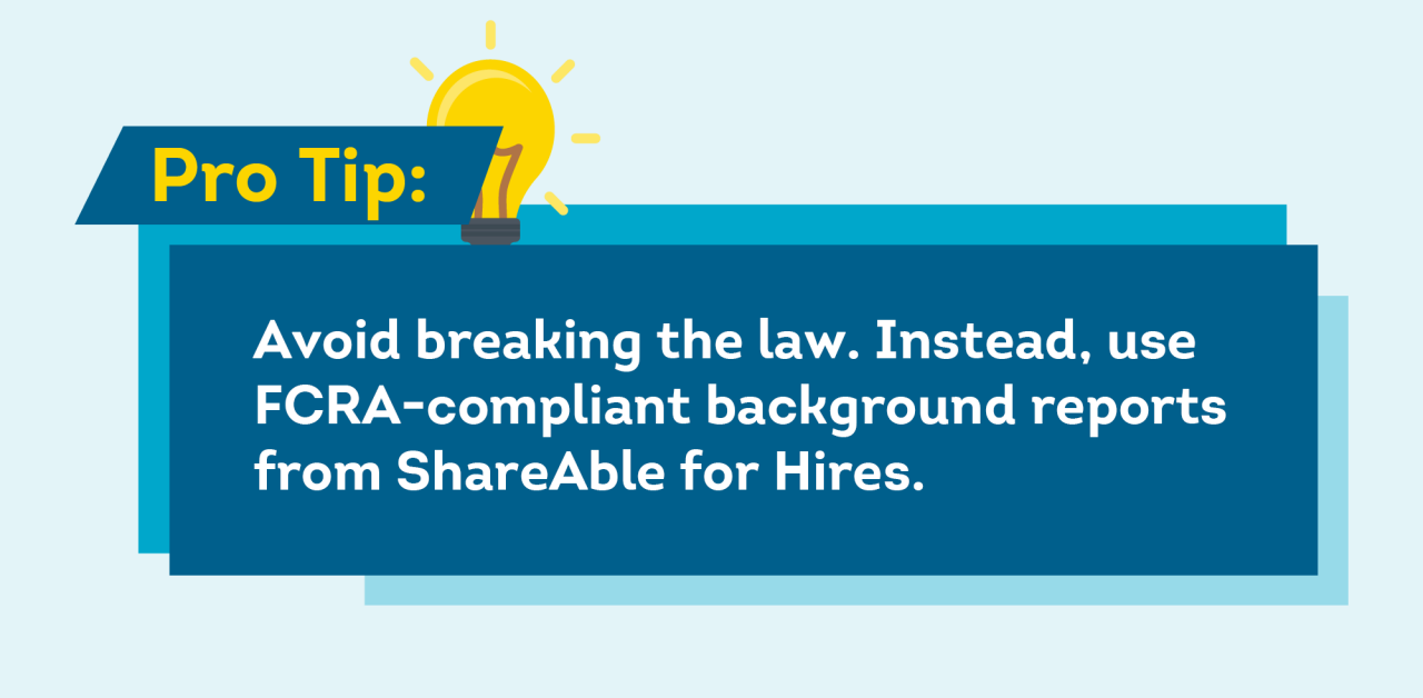 Background check reports from ShareAble for Hires are FCRA-compliant