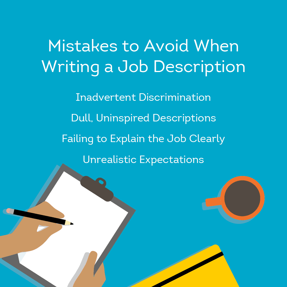 Graphic shows mistakes to avoid when writing job description