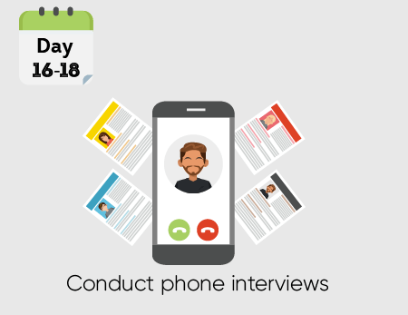 Day 16 - 18 - Conduct phone interviews